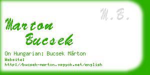 marton bucsek business card