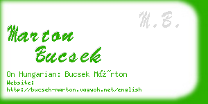 marton bucsek business card